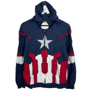 Marvel Captain America All Over Print Full Zip Hooded Jacket